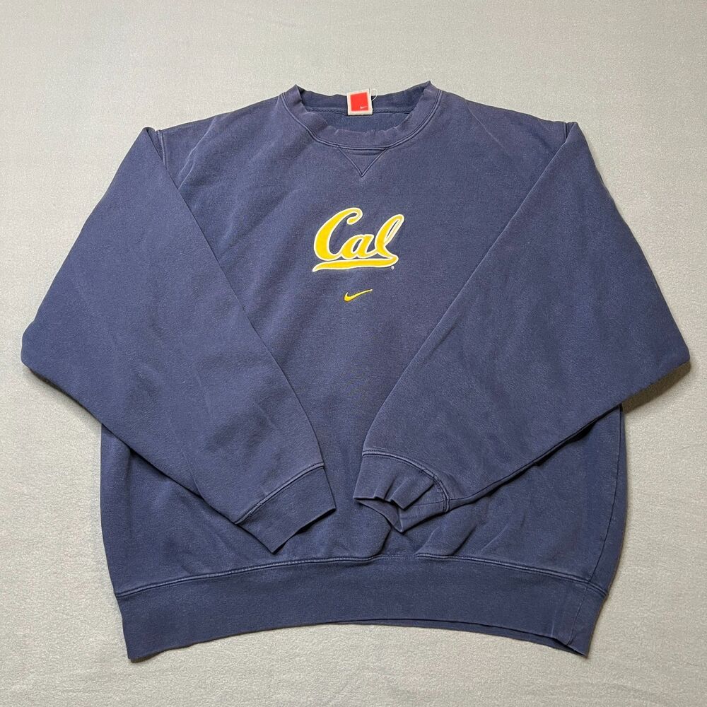 Vintage Nike California Golden Bears Sweatshirt Men's Large Navy Blue Crewneck